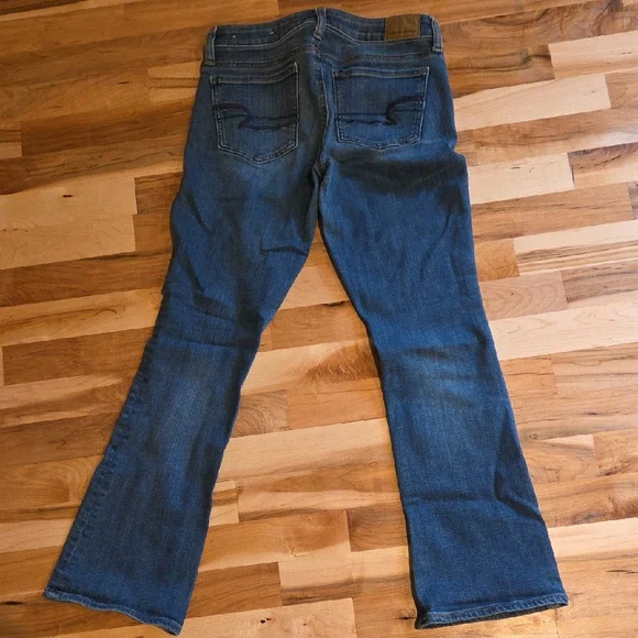American Eagle Outfitters Women's Dark Blue Flare Jeans - Picture 2 of 2